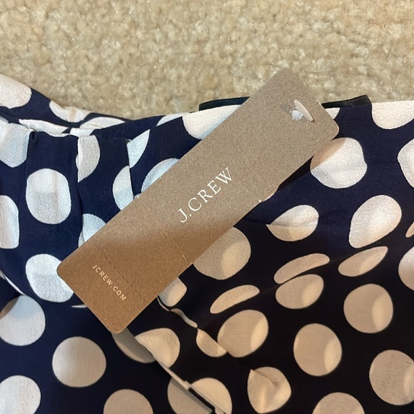 NWT J.crew women’s blue & white polka dot strapless maxi dress with bow detail. - Picture 7 of 14